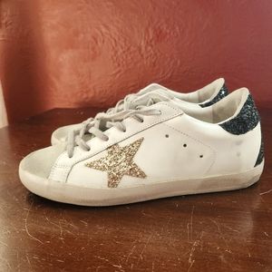 GOLDEN GOOSE Superstar Suede Glitter Low-Top Sneakers EU 38